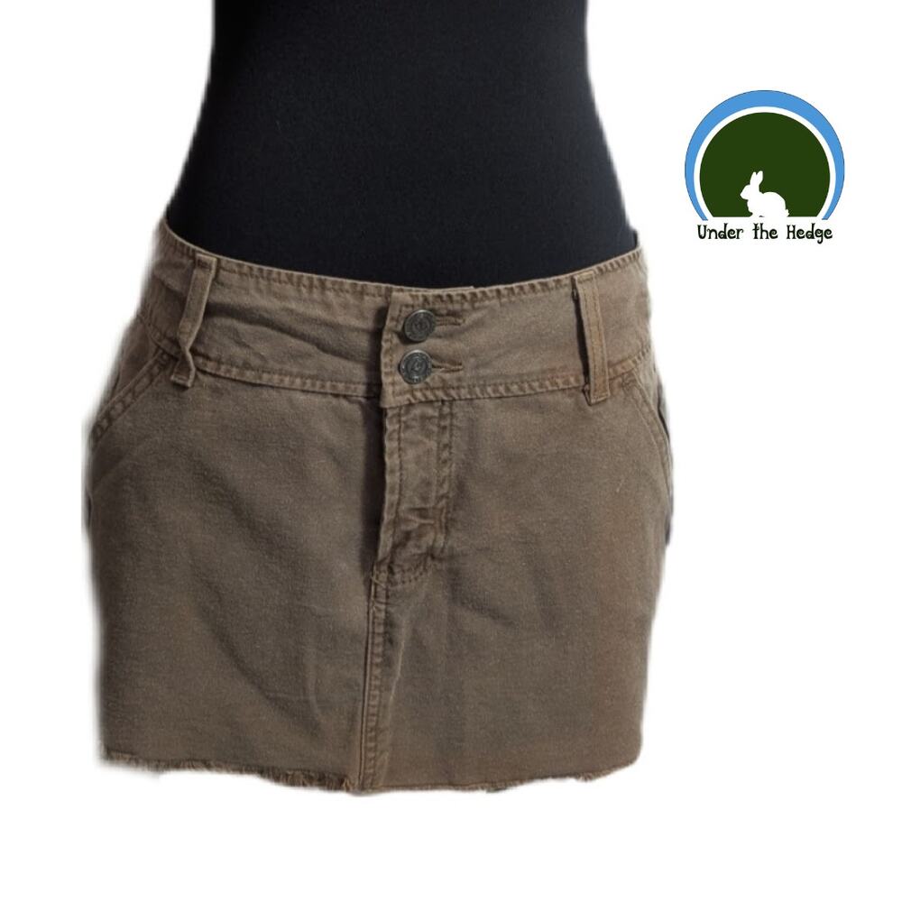 NWT Y2K Picasso Khaki Low Rise Mini Skirt | Medium | Fairy Grunge Indie